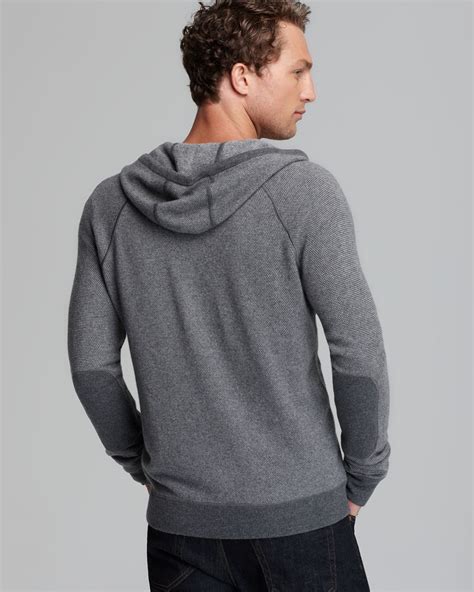 woollen zipped hoodie in cashmere.